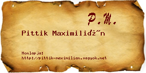 Pittik Maximilián névjegykártya